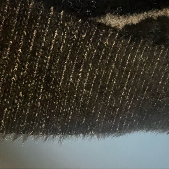 Ella Rafaella Womens Zebra Print Faux Hair Mock Neck Long Sleeve Sweater Medium - Picture 6 of 10